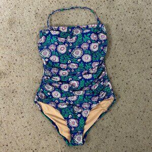 J.Crew Floral 1 Piece Swim Suit Removable Strap Size Medium Women's